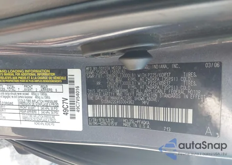 2006 Toyota Sienna Xle из США, поврежденный, VIN 5TDBA22C46S064962